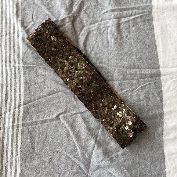 iBlues unique genuine leather bronze sequin belt - Picture 3 of 7